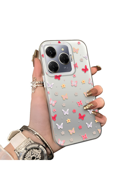 Tecno Spark 20 Pro 4G/5G Compatible Hard Acrylic Back Silicone Edge Lens Protection Butterfly Case