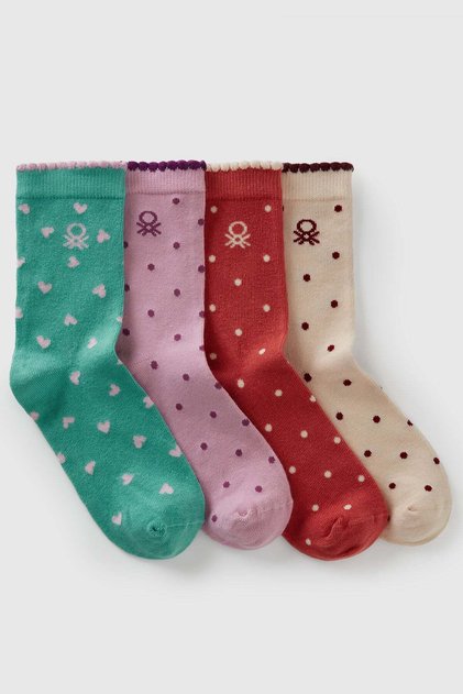 Mix Men's E_Logo Detailed Patterned 4-Piece Sock Set Model Code: (6Ao30704E901)