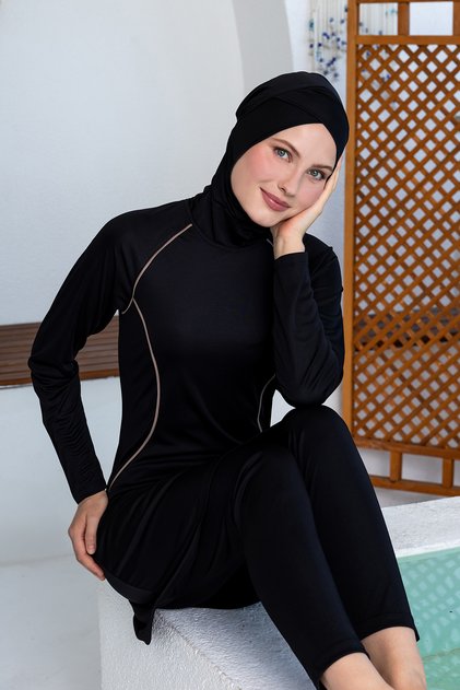 Hila Stretch Fabric long sleeve hijab swimsuit 3130