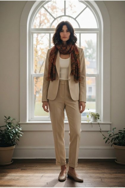 Kadın Klasik Blazer Ceket ve Kumaş Pantolon Takımı