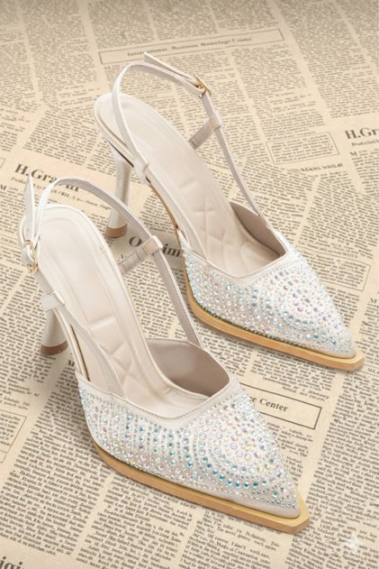 Stone Embroidered Luxury Heeled Women's Shoes – Special Design