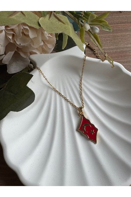 Turkish Flag Necklace / Crescent and Star Necklace