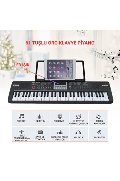 MultiZone 61 Tuşlu Elektronik Org Piyano Stantlı Mikrofonlu Çocuk
