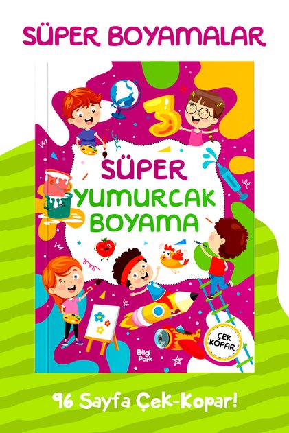Super Yumurcak Coloring Book | Pull and Pull | 96 Pages | Preschool Educational