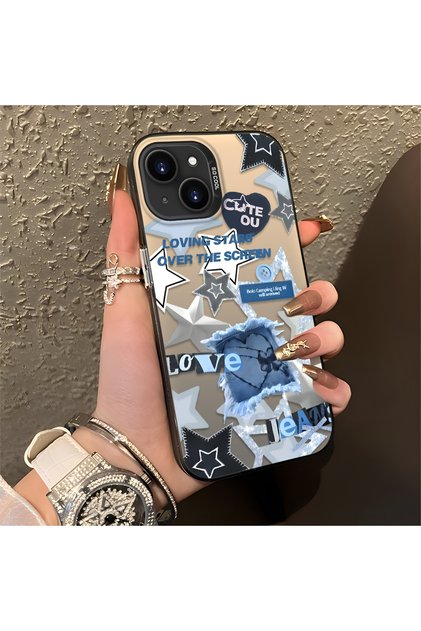 iPhone 13 Compatible American Retro Collage Style Pattern Anti-Shake Protection
