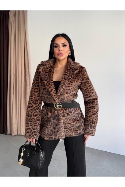 Leopar desenli fox ceket