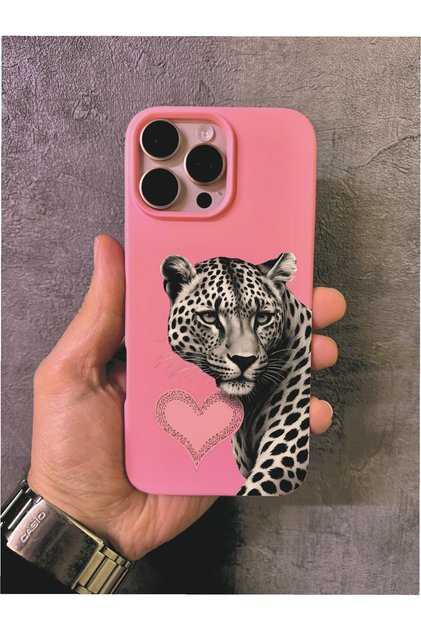 iPhone 13 Pro Max Compatible Leopard Pattern Pink Case