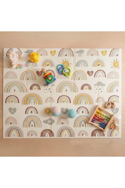 Covoraș termic de joacă pentru copii XXL, VichemaToys®, 200x180x1 cm, material XPE de înaltă densitate, 2 fețe