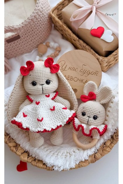 Amigurumi sevgili 2li set tavşan