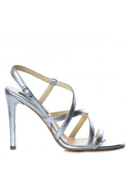 Sandale dama piele naturala Eden High Heels Silver