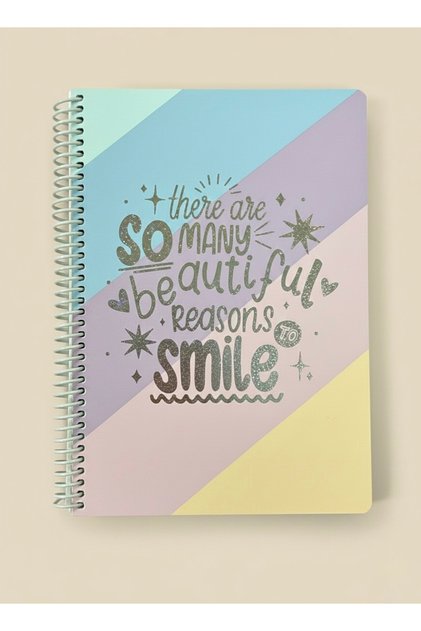 Spiral 120-Sheet Notebook - Lined Pages 4 Different Designs