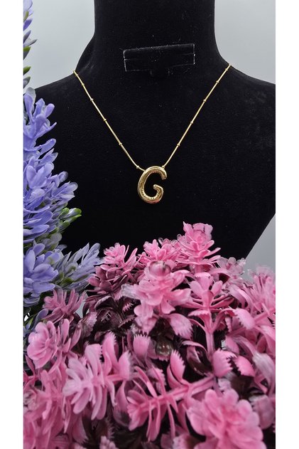 G Letter Balloon Steel Necklace - Gold & Silver Color Options 45cm Stainless & Tarnish Resistant