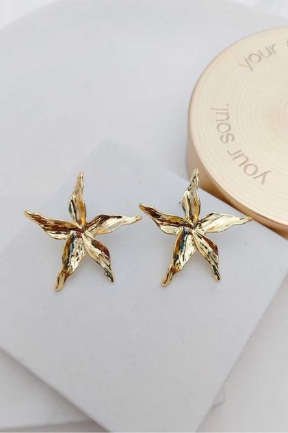 Wavy Star Gold Women's Earrings