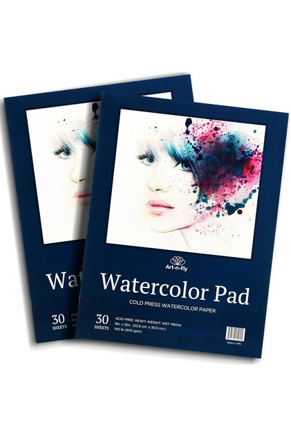 Set de 2 blocuri de desen cu hârtie de acuarelă, câte 30 de coli, 30x23 cm