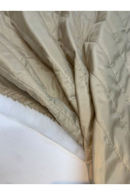 Mink Quilted Fabric Coat - One Sided