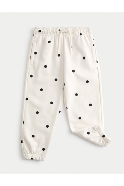 Pamuk Karışımlı Puantiye Desenli Jogger Pantolon (2-8 Yaş)
