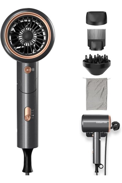 Professional Hair Dryer, 2400W Ionic Blow Dryer with Diffuser, Foldable Mini Travel Design,