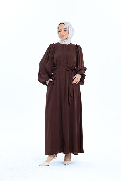 EL-NAZ ABAYA Kahverengi - 1007