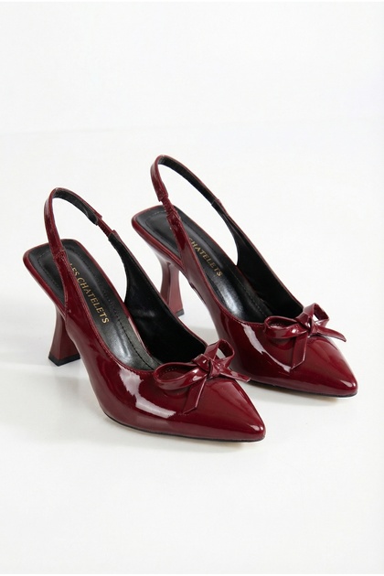 Soleil Ruban Classique Women's Pointed Toe Slingback Heeled Shoes