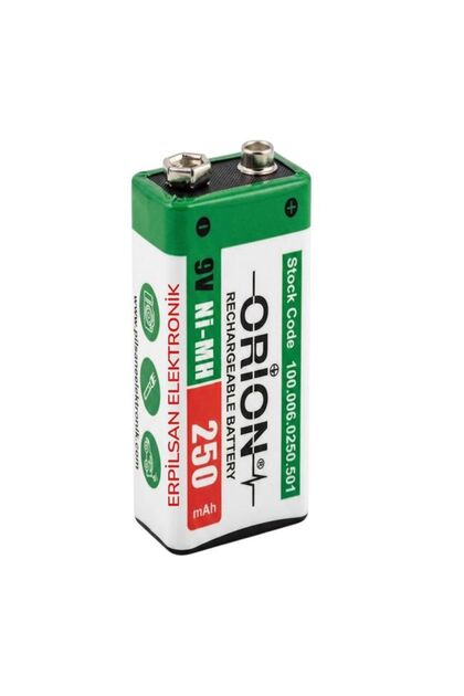 Orion 250 mAh 9V Ni-MH Şarj Edilebilir Dökme Pil ERPİLSAN