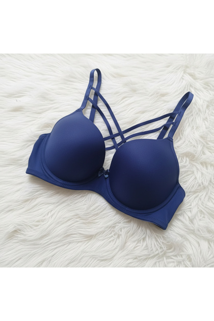 Women's Non-Supported Cross-Strap Bra for Comfortable Daily Use E Stretchy Gathering Support