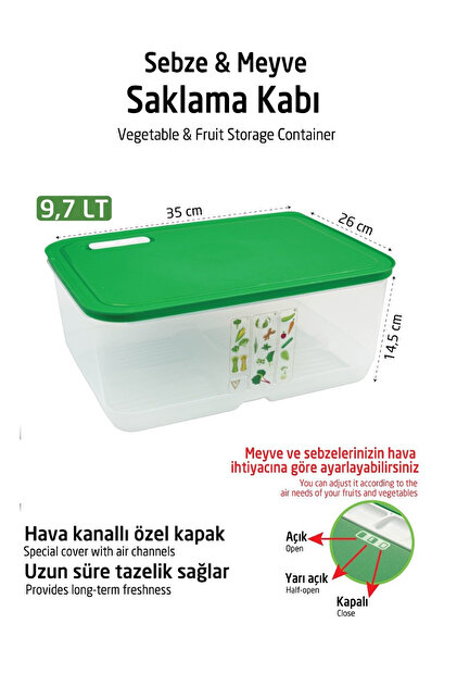 Vip Ahmet 9,7 LİTRE YEŞİLLİK SAKLAMA KABI vipahmet - Fiyatı, Yorumları