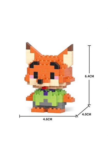 ZEKTON Micro Bricks Sevimli Nick Wilde Tilki Figürü - 134 Parça
