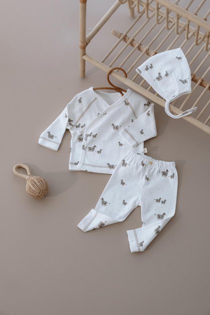 Zebra Printed Pure Hug Series Double Breasted 3-Piece Set