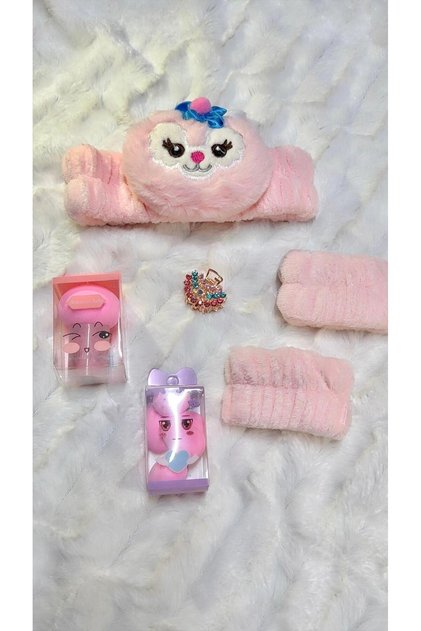 Soft Hair Band and Wristband for Makeup Application, 6 Pieces