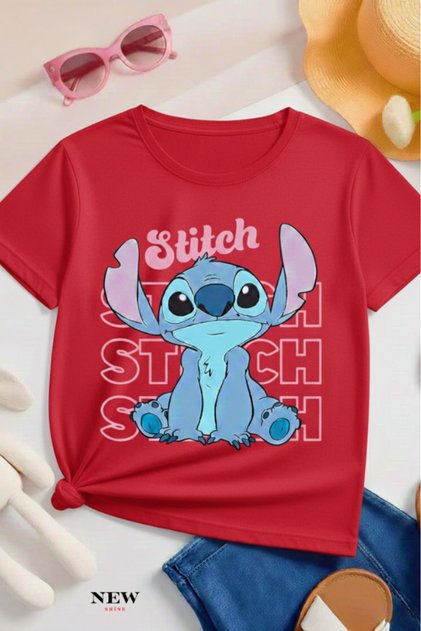 Stitch Printed Unisex Children's T-Shirt