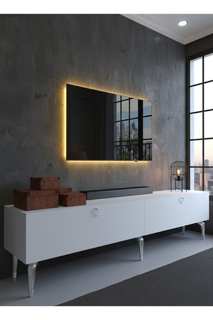 KARNAVAL TV ÜNİTESİ - MDF-SA2-1003-1 BEYAZ SİLVER