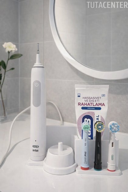 Şarjlı Diş Fırçası Standı – Elektrikli Diş Fırçası Standı 3 Başlık + 1 Fırça + 1 Şarj Standı Yuvası + 1 Macunluk