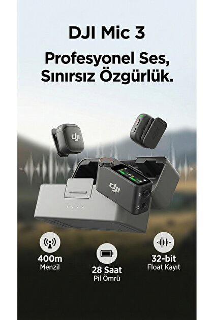 DJI Mic 3 (2 TX + 1 RX + Charging Case) | İthalatçı Garantili