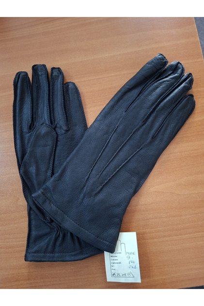 Manusa din piele naturala de porcina, negru, nr. 9