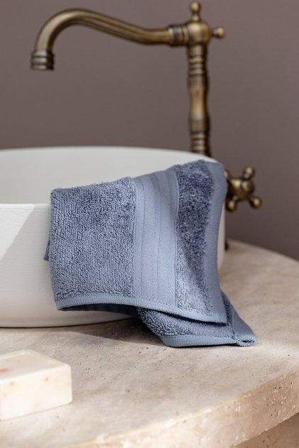 Martha 2-Pack (Tencel) ™ Cotton Hand Towel - Dark Blue - 30X45 cm