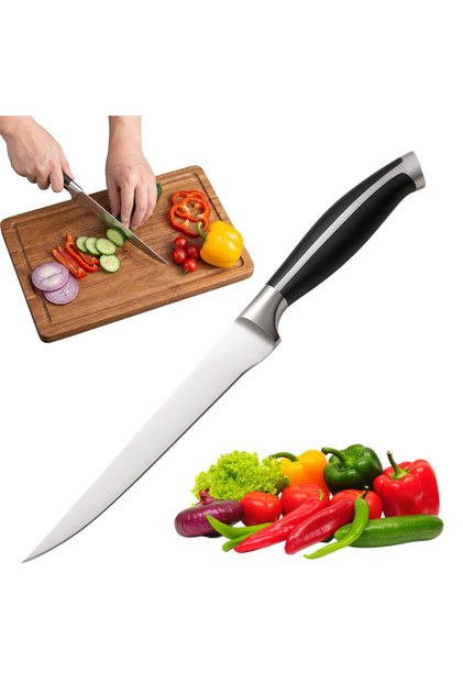 Cuțit de bucătărie profesional, lamă inoxidabilă de 16 cm, mâner antiderapant, tăieturi precise pentru carne/pește