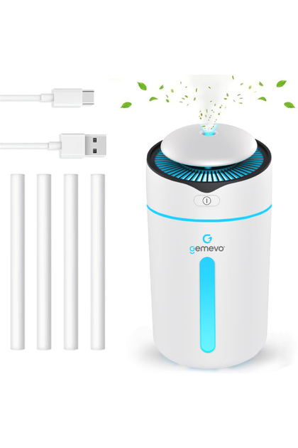 Umidificator aer ultrasonic Gemevo® cu difuzor aromaterapie, culoare alb