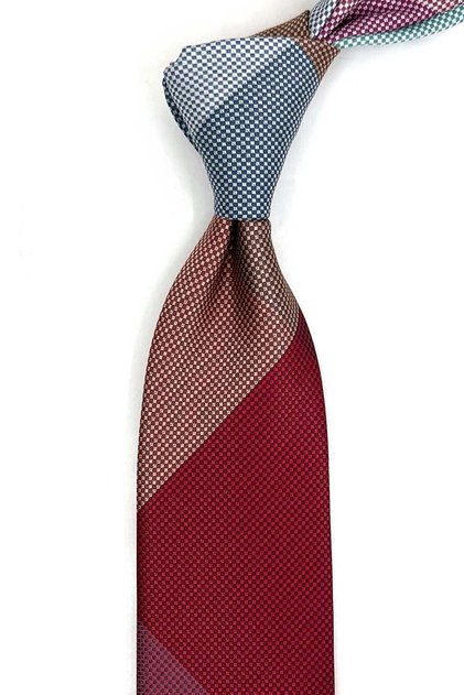 Dot Pattern Multicolor Patchwork Classic Tie Kk13370