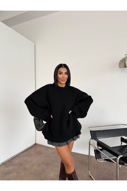 Selanik Yumoş Oversize Kadın Triko Kazak