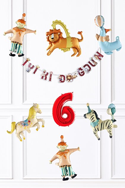 Circus Concept Birthday Balloon and Banner Set