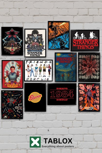 12 piese Stranger Things Upside Down Seria TV Netflix Science Fiction Set decorativ de pictură pe perete din MDF