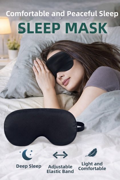 Sleeping Eye Patch for Travel and Daily Use – Lightweight, Elastic Band, Black Unisex Eye Mask