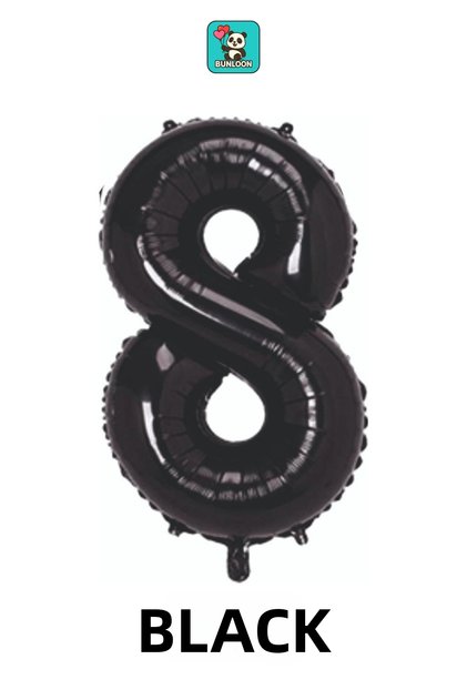 Black Color 8 Number Foil Balloon 76 cm Birthday Party Decoration