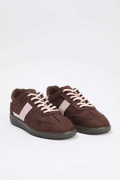 Trendyolmilla Shoes Kahverengi Süet Retro Bağcıklı Kadın Spor