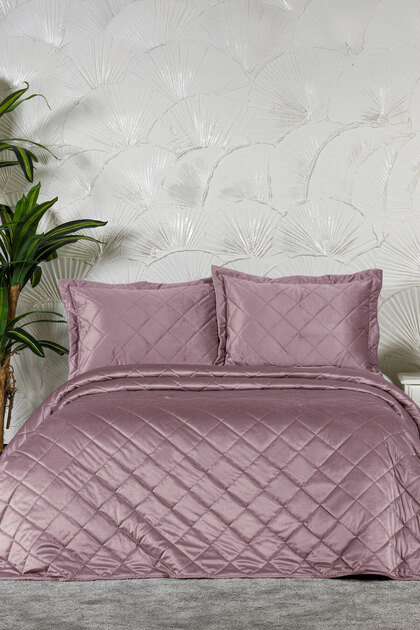 Alice Bedspread Double Velvet (240X260 cm) Dusty Rose