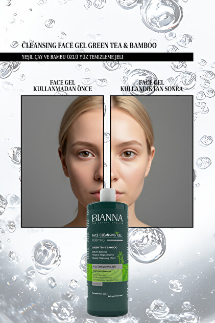 Bianna Yeşil Çay ve Bambu Özlü Yüz Temizleme Jeli 400 ml C