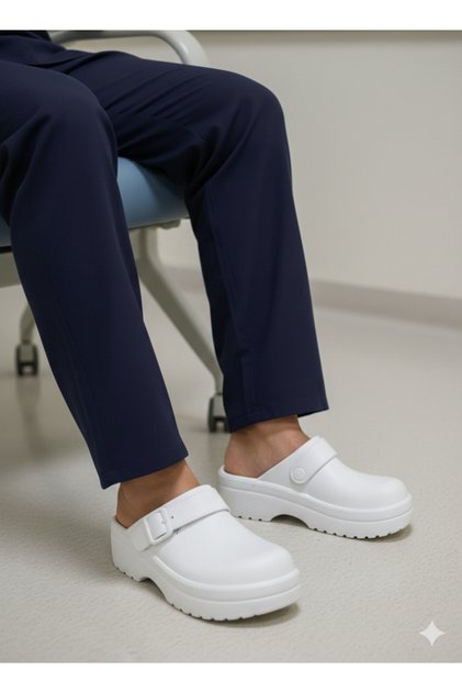 White Home Workplace Hospital Factory Front Closed Sabo Sterile Slippers