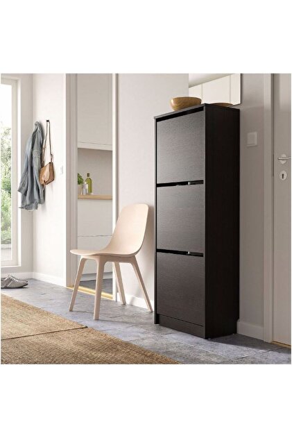 IKEA Bıssa Ayakkabı Dolabı, Venge, 49x28x135 cm, 3 Bölmeli