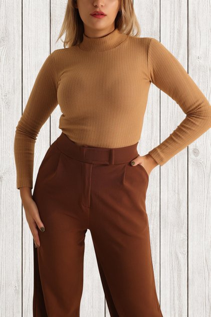 Ribbed Knitwear Long Sleeve Slim Fit Bady - Pictures Have Reference - Close Fit Body Wraps.