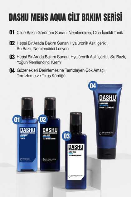 Dashu Erkeklere Özel, Nemlendirici, Cilt Bakım Seti Mens Aqua Skin